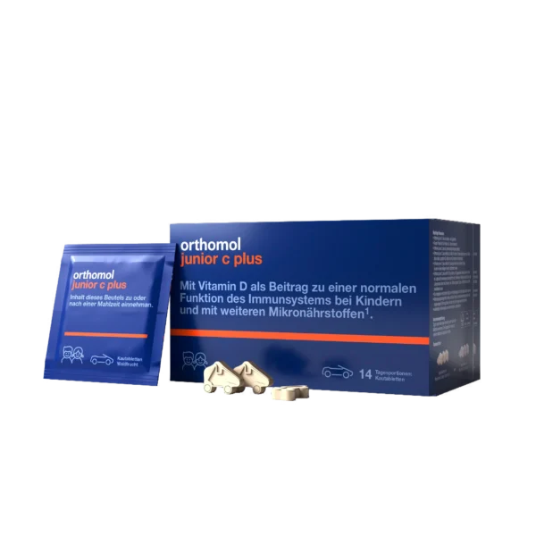 Orthomol Junior C Plus — жувальні машинки лісові ягоди та апельсин 14 порцій